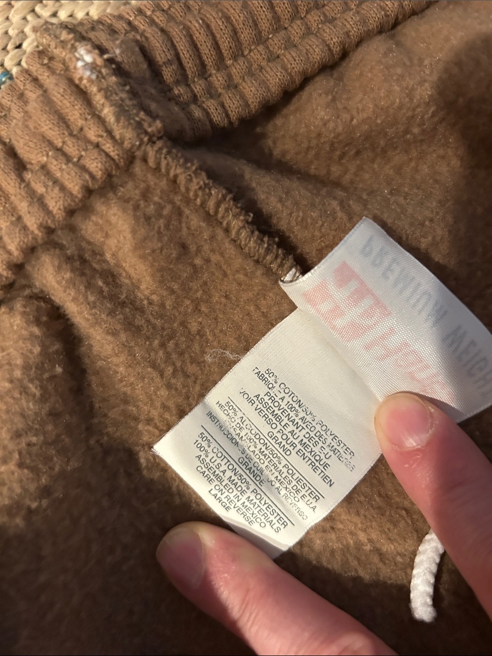 Vintage Hanes Brown Fleece Joggers - Picture 3 of 3